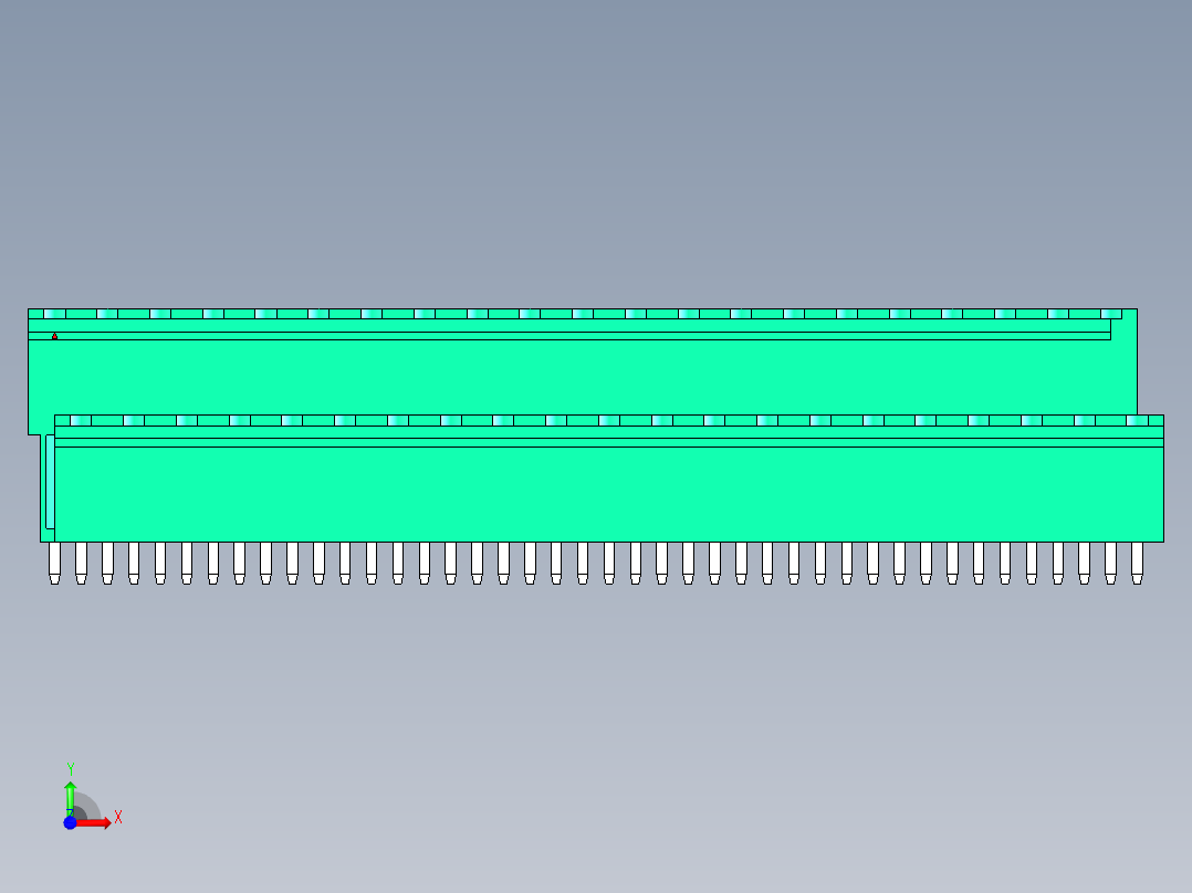 DEGSON 2EDG 系列 5.0mm 可插拔接线端子组-2EDGVT-5.0-42P-14-00AH前视图
