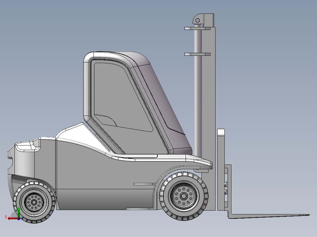 叉车3D图纸后视图
