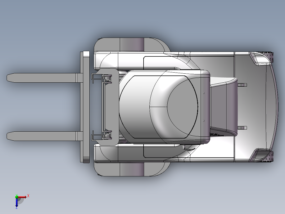 叉车3D图纸俯视图