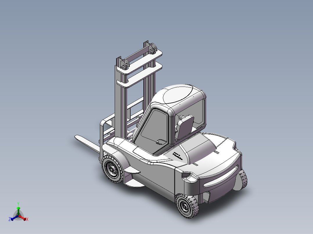 叉车3D图纸正等轴测图