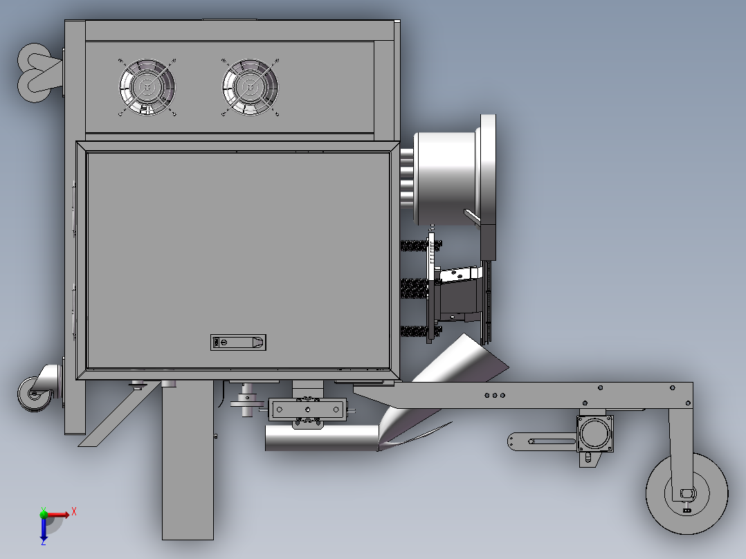 双振盘送料螺丝包装机3D模型 工程图俯视图