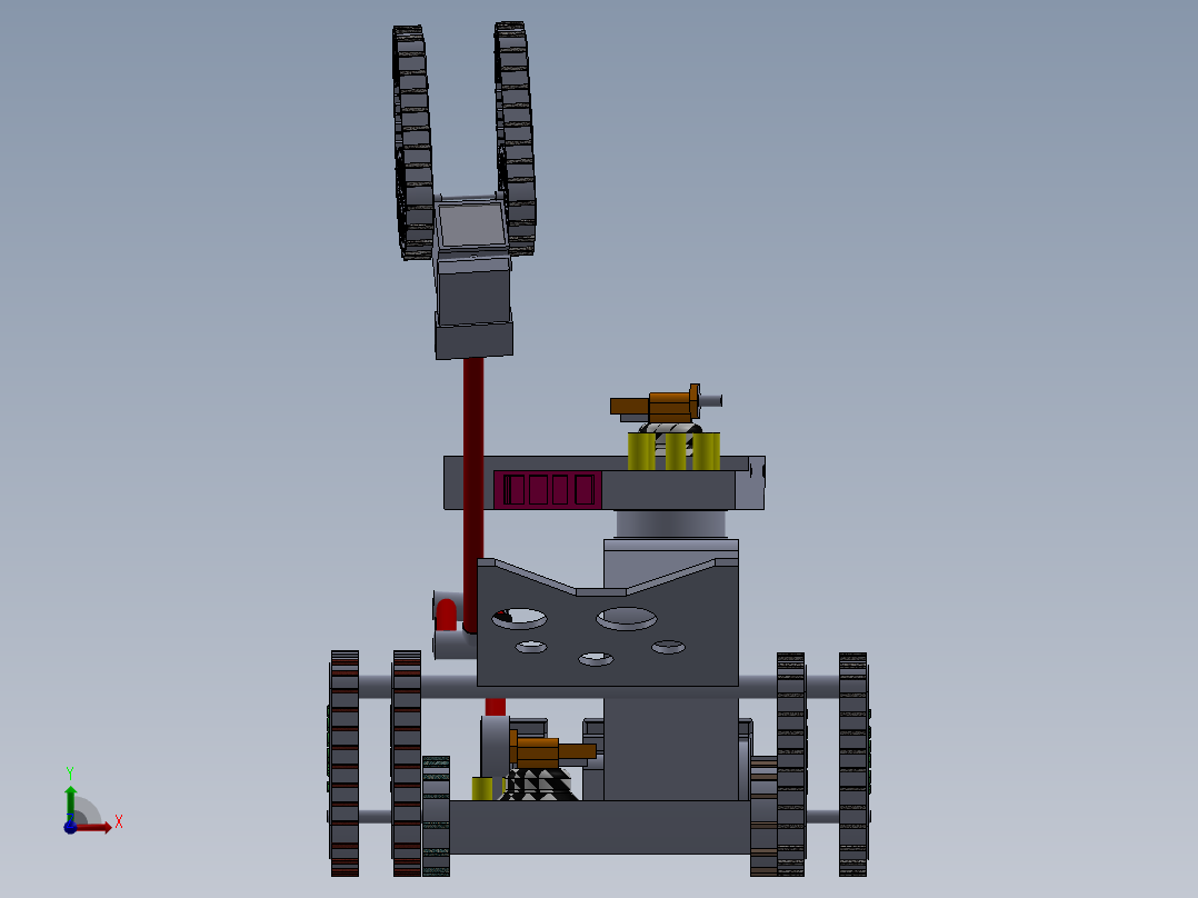 多履带举升机器人前视图