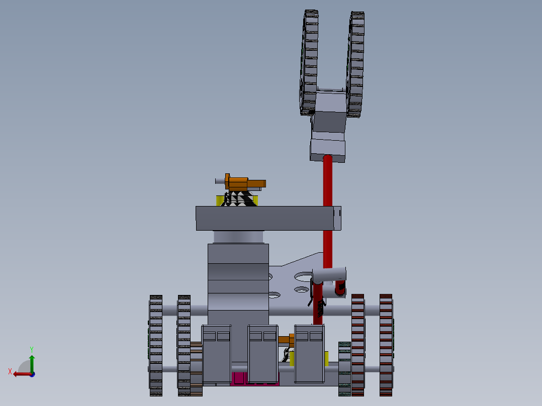 多履带举升机器人后视图