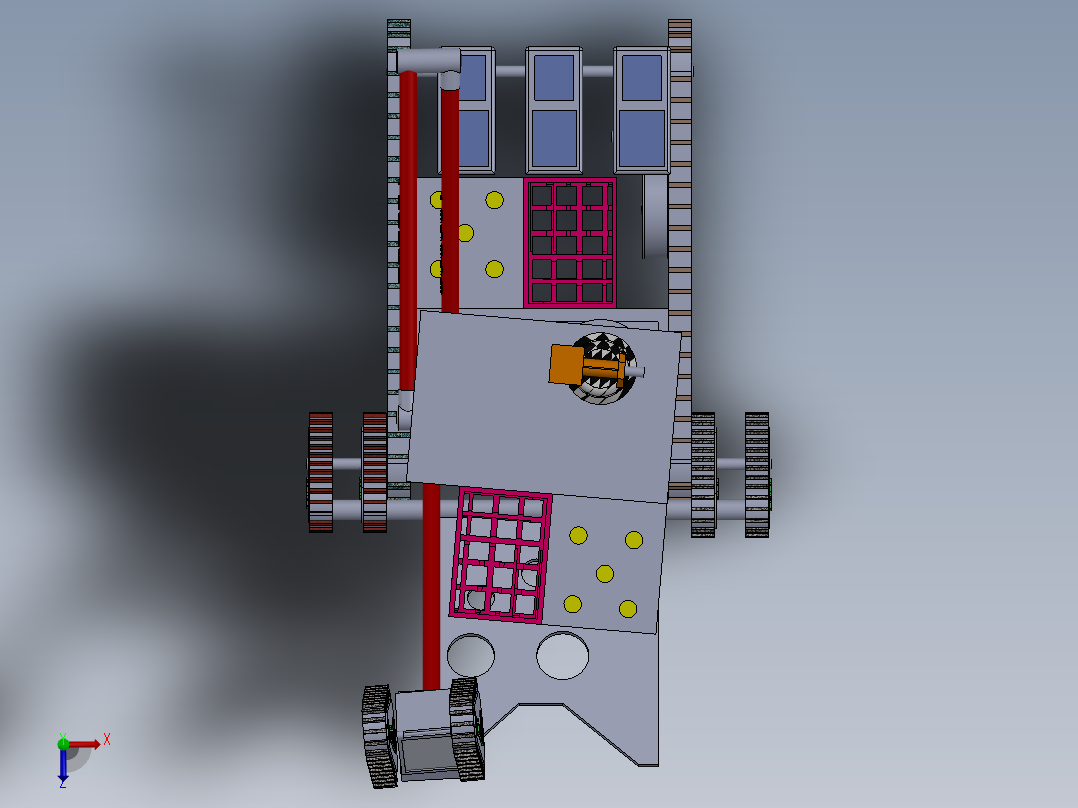 多履带举升机器人俯视图