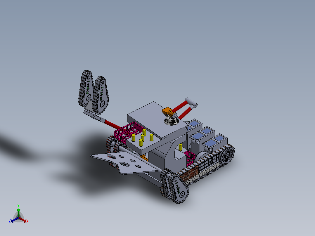 多履带举升机器人正等轴测图