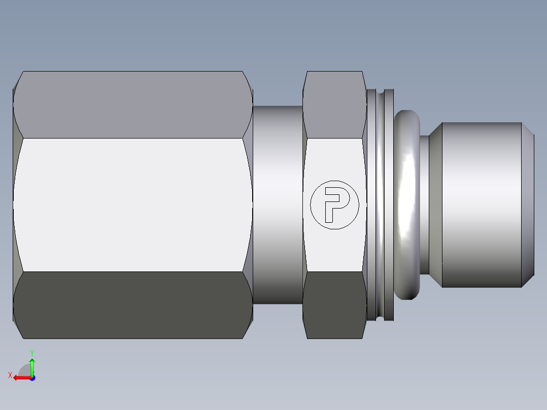 卡套式工业通用硬管接头EO_Male_Stud_connector_GEO06ZLMCF后视图