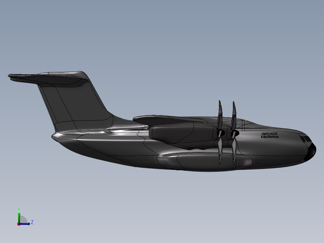 大型无人机造型左视图