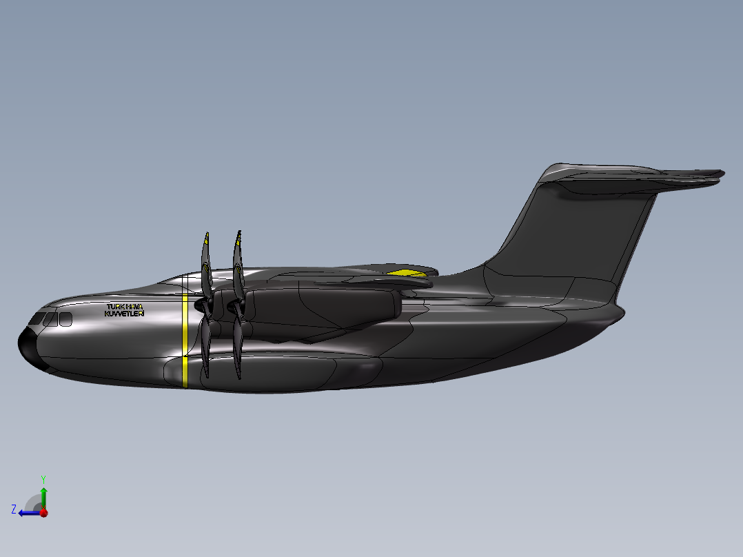 大型无人机造型右视图