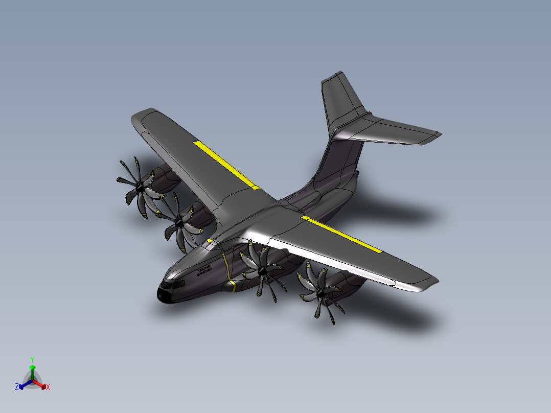 大型无人机造型正等轴测图