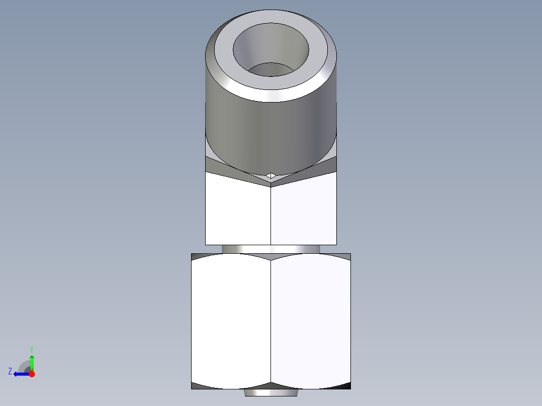 卡套式工业通用硬管接头EO_Swivel_nut_45_deg_elbow_EV06SOMDCF右视图