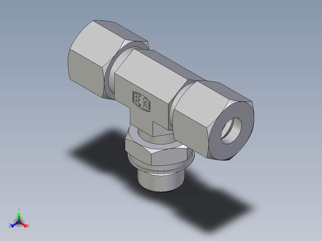 卡套式工业通用硬管接头EO_Adjustable_locknut_branch_tee_TEE10ZSMORCF