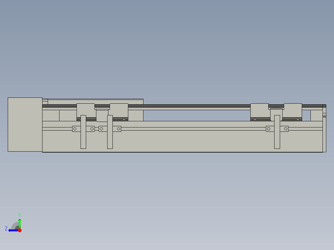 直线模组LHA6-S200-R-200W(16丝杆)设计图纸右视图