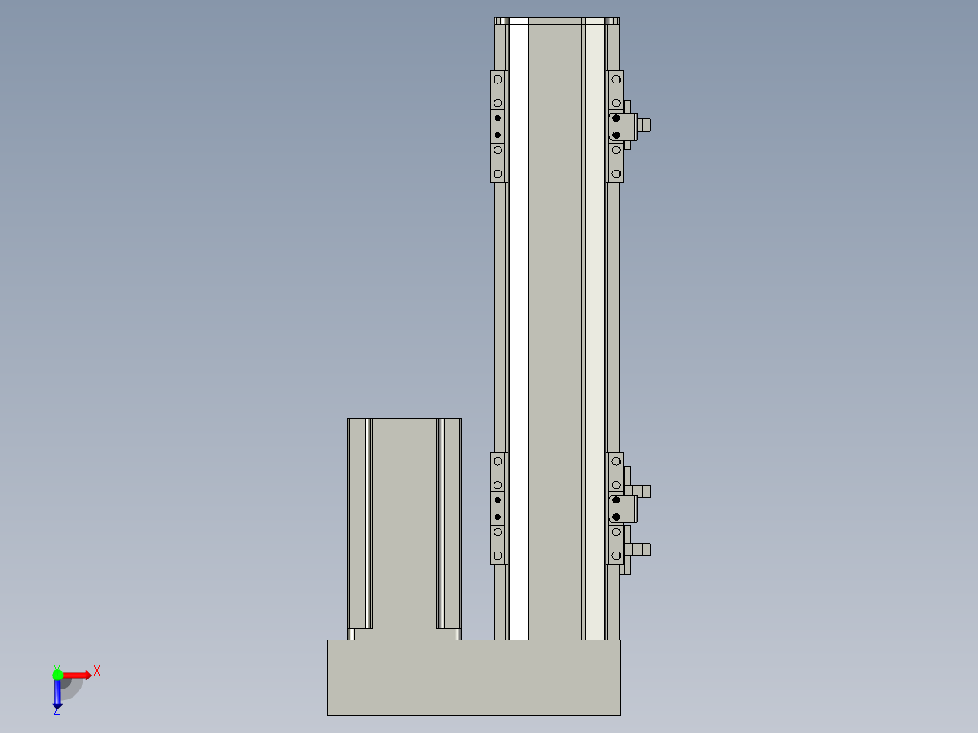 直线模组LHA6-S200-R-200W(16丝杆)设计图纸俯视图