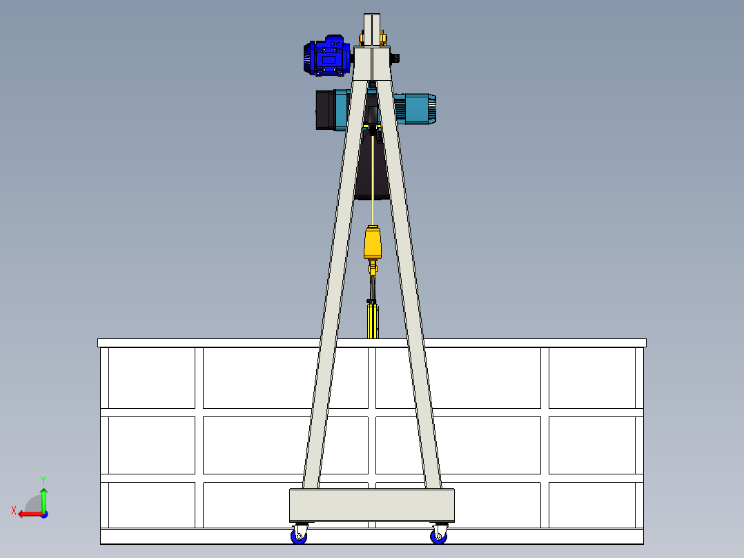 清洁用起重机后视图