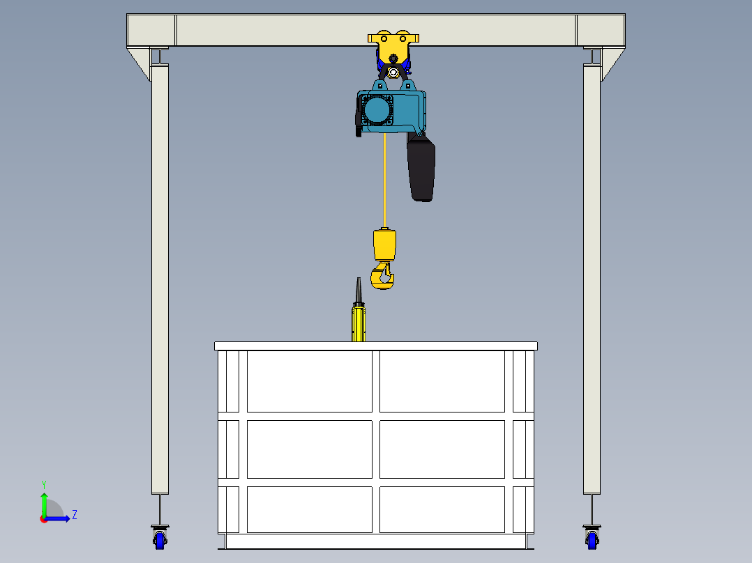 清洁用起重机左视图