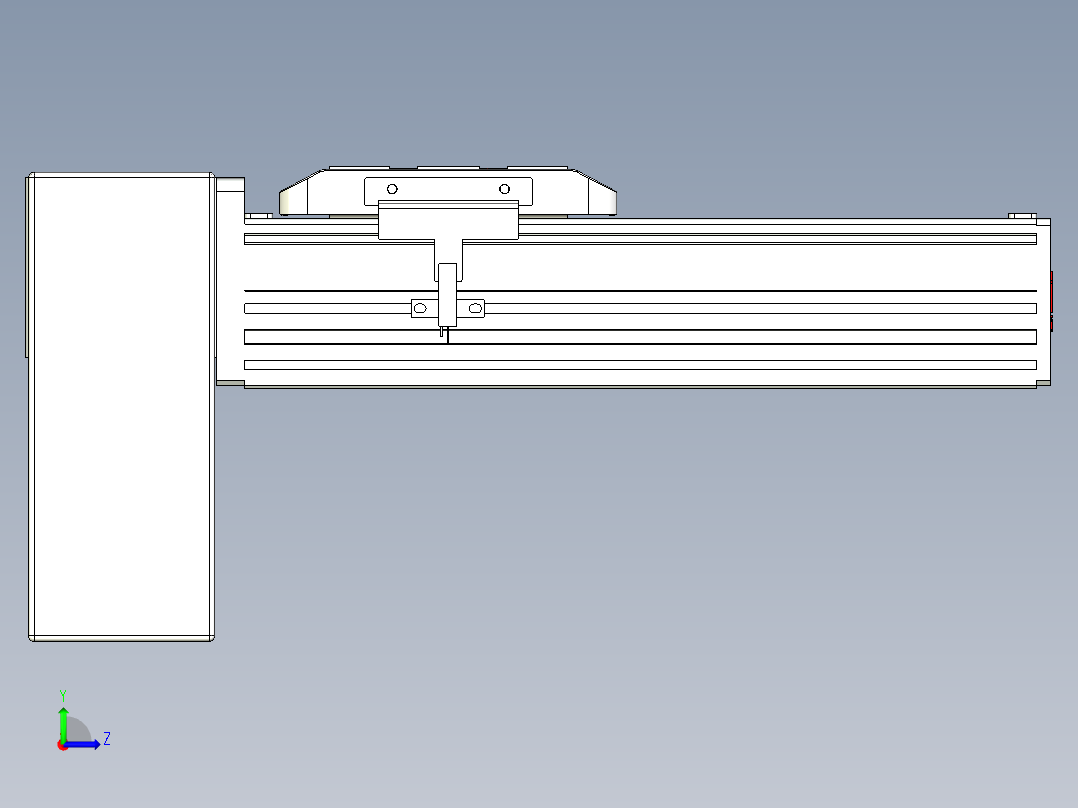同步带全封闭直线模组TPA-HCB-85D-90-L100-RP-Y-P20-N3左视图