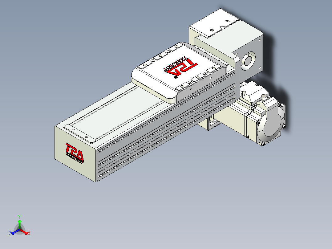 同步带全封闭直线模组TPA-HCB-85D-90-L100-RP-Y-P20-N3正等轴测图