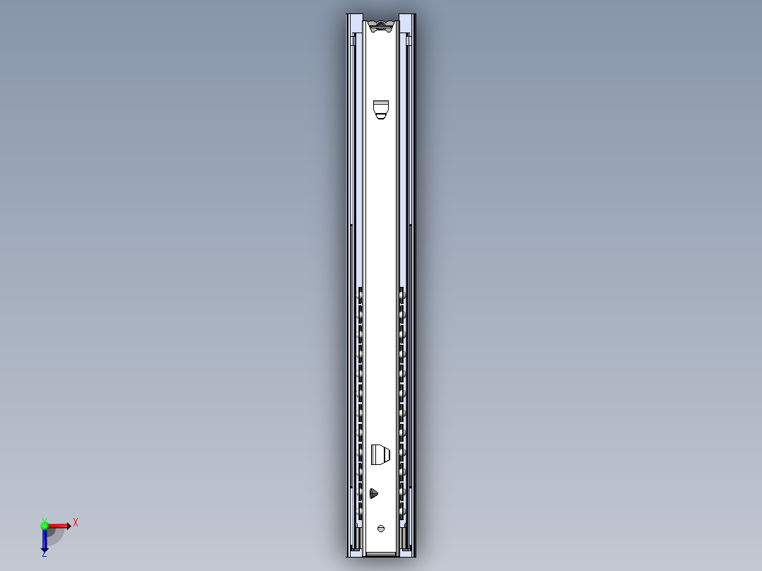 滑轨（左侧和右侧）350毫米抽屉导轨俯视图