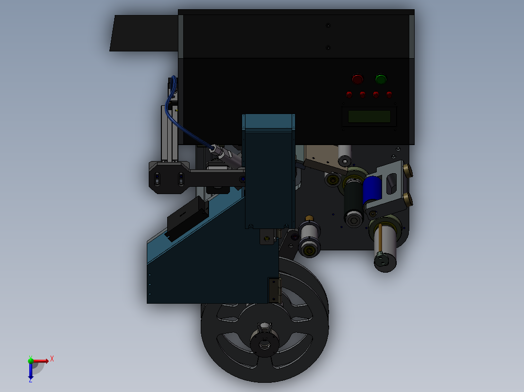小电容自动剪脚与贴黄胶机俯视图