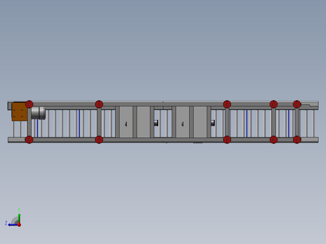 4000 x 420 x 620链式辊道输送机右视图