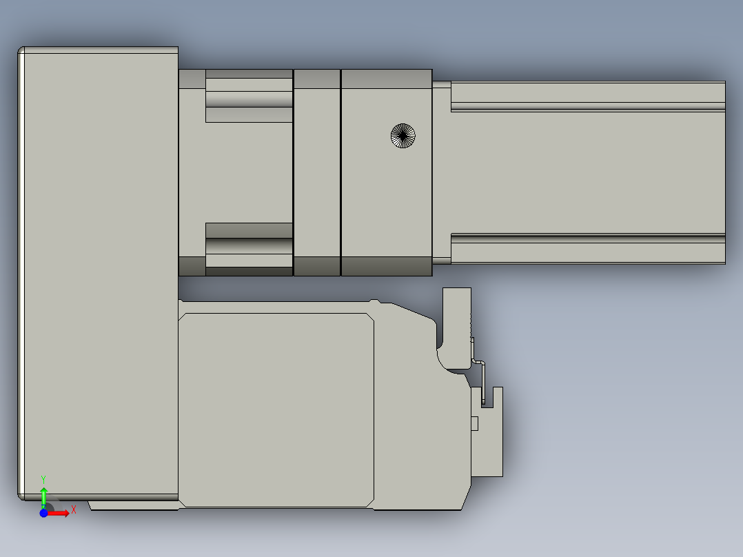 直线模组LHB17-L40-S1200-LU设计图纸前视图