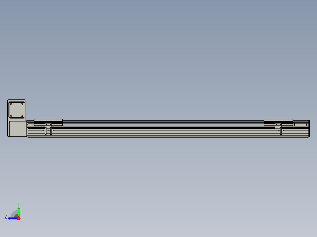 直线模组LHB17-L40-S1200-LU设计图纸右视图