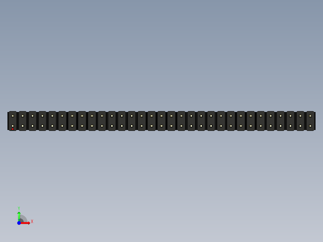 彩色公头100mil（2.54mm）系列-DS1021_black_2x31p_100mil_Type5_rev1.0前视图