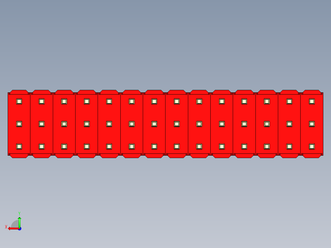彩色公头100mil（2.54mm）系列-DS1021_red_3x14p_100mil_Type19_rev1.0后视图