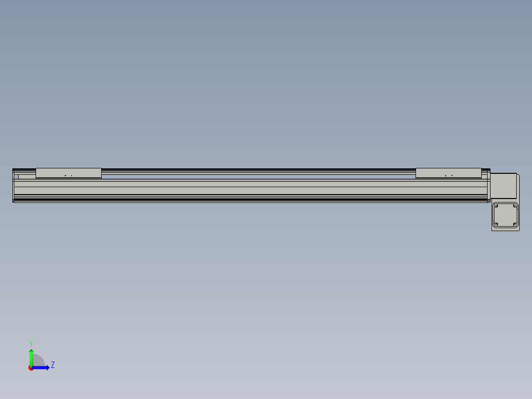 直线模组LHB21-L40-S1300-RD设计图纸左视图