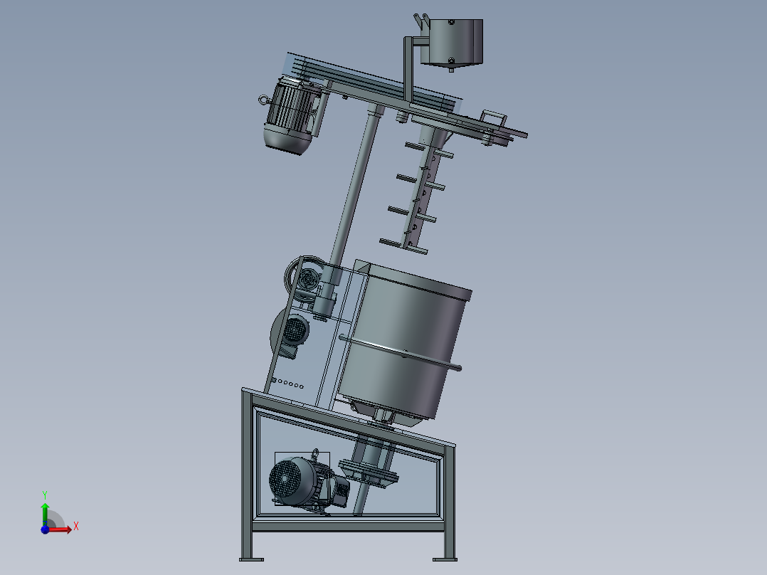 可倾斜造粒机前视图