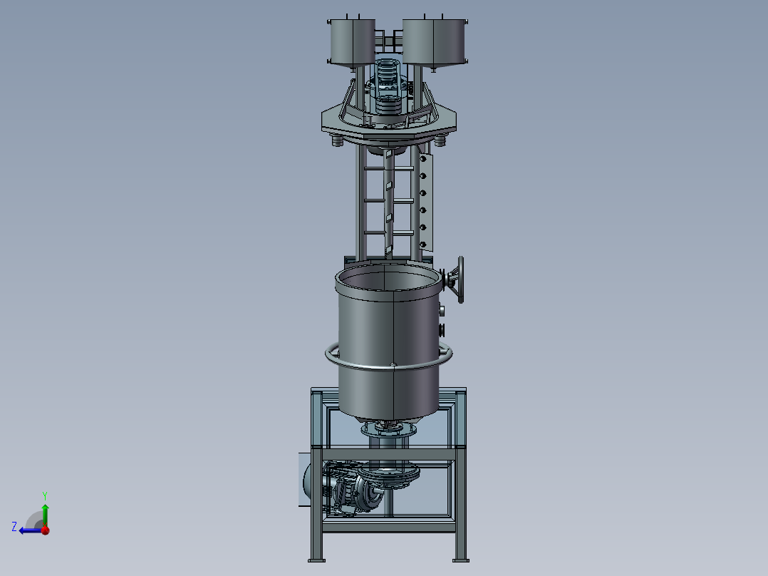 可倾斜造粒机右视图