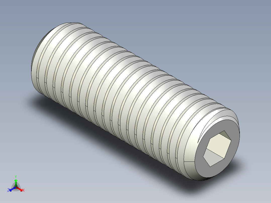DIN 913-ISO 4026 固定螺钉-M14 L=40.STEP正等轴测图