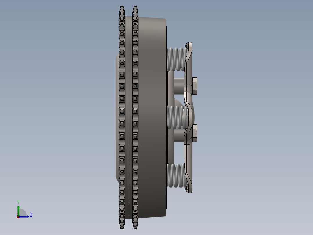 5速摩托车变速箱左视图