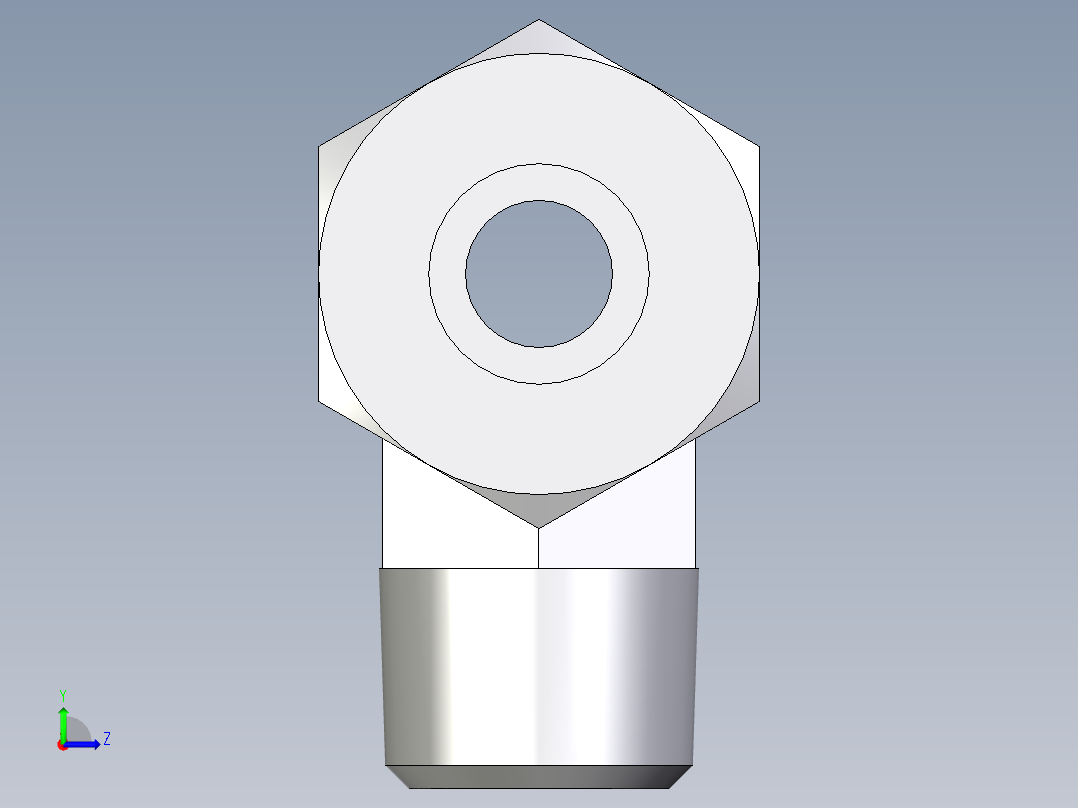 卡套式工业通用硬管接头EO_Male_stud_run_tee_TE12SRCF左视图