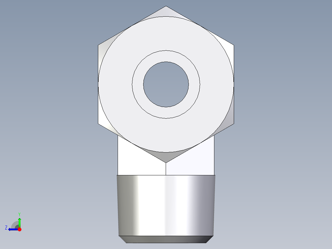 卡套式工业通用硬管接头EO_Male_stud_run_tee_TE12SRCF右视图