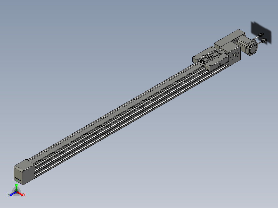 威洛博直线电机模组EB6-L70-S1100-BL-P40-MS3正等轴测图