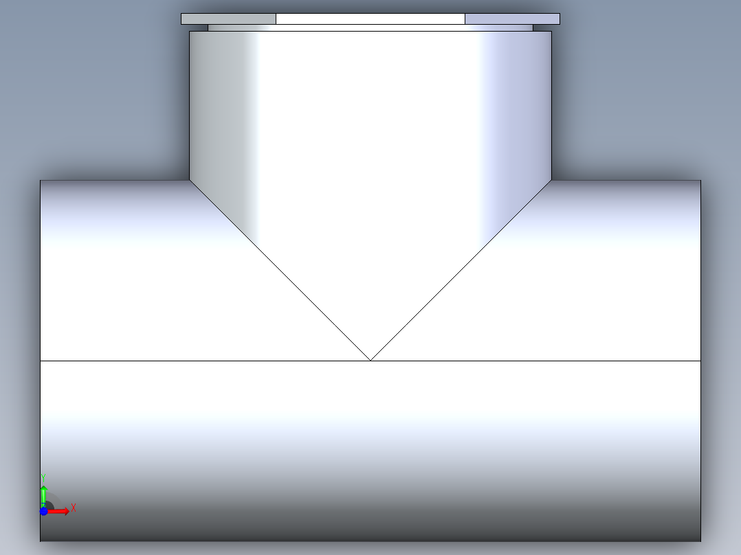 CPVC管件02A-Sch80_ReducingTee_SxSxS_9801-668FB_12in x 8in前视图