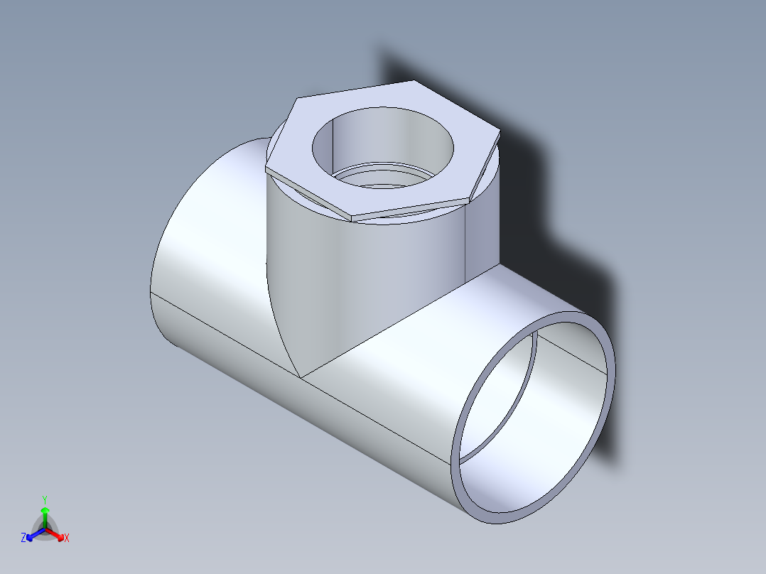 CPVC管件02A-Sch80_ReducingTee_SxSxS_9801-668FB_12in x 8in正等轴测图