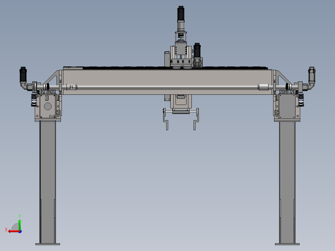 龙门桁架齿条滑台模组重型机械手全智能码垛机器人直线导轨上下料后视图