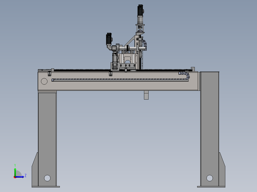 龙门桁架齿条滑台模组重型机械手全智能码垛机器人直线导轨上下料左视图