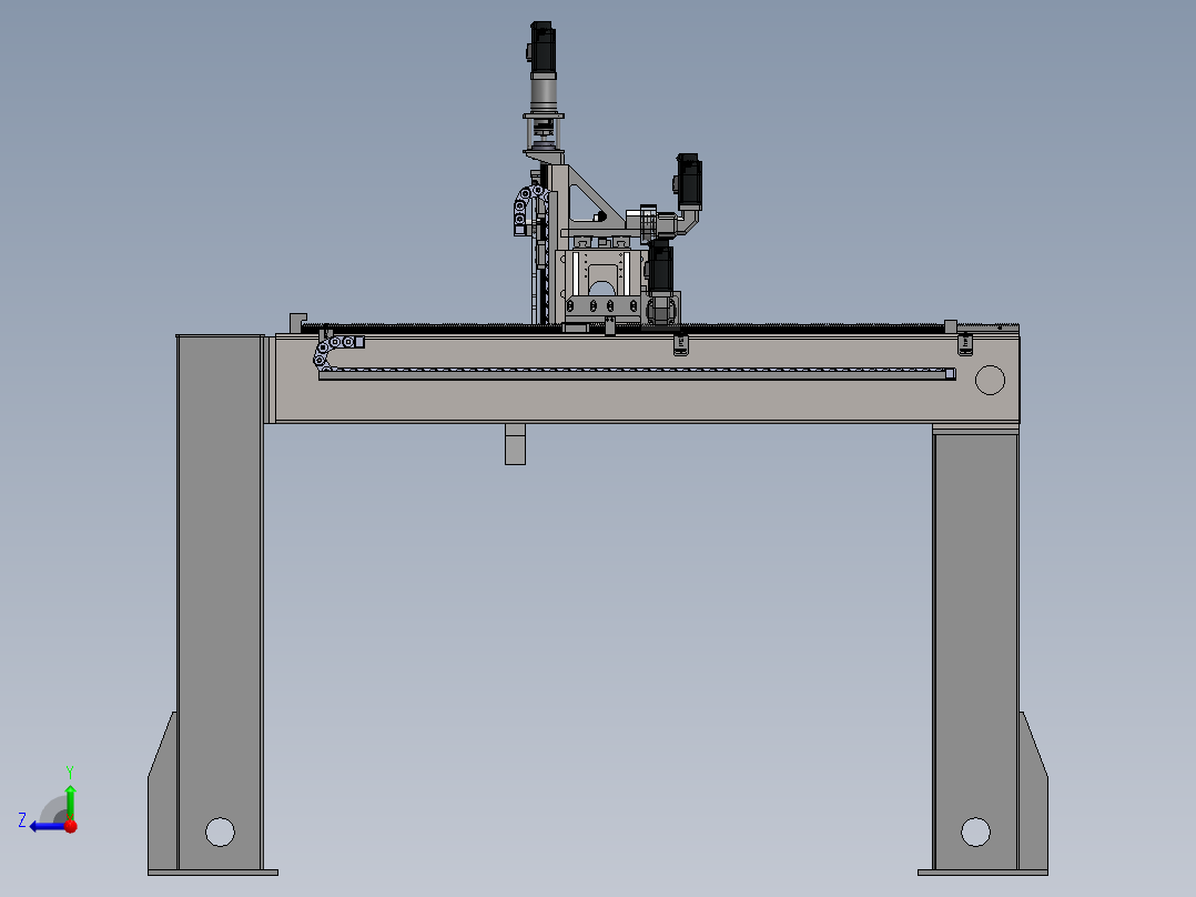 龙门桁架齿条滑台模组重型机械手全智能码垛机器人直线导轨上下料右视图
