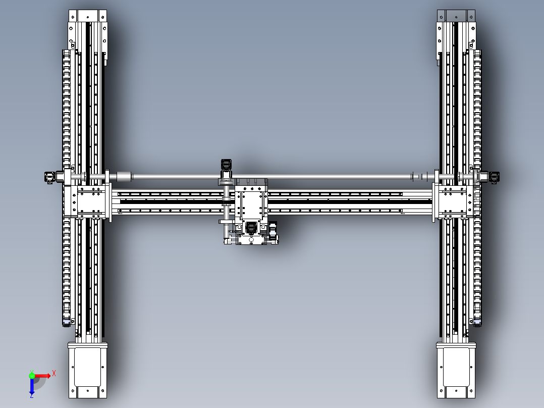 龙门桁架齿条滑台模组重型机械手全智能码垛机器人直线导轨上下料俯视图