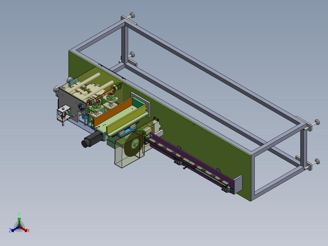 自动定长锯切机(sw18可编辑+工程图）正等轴测图