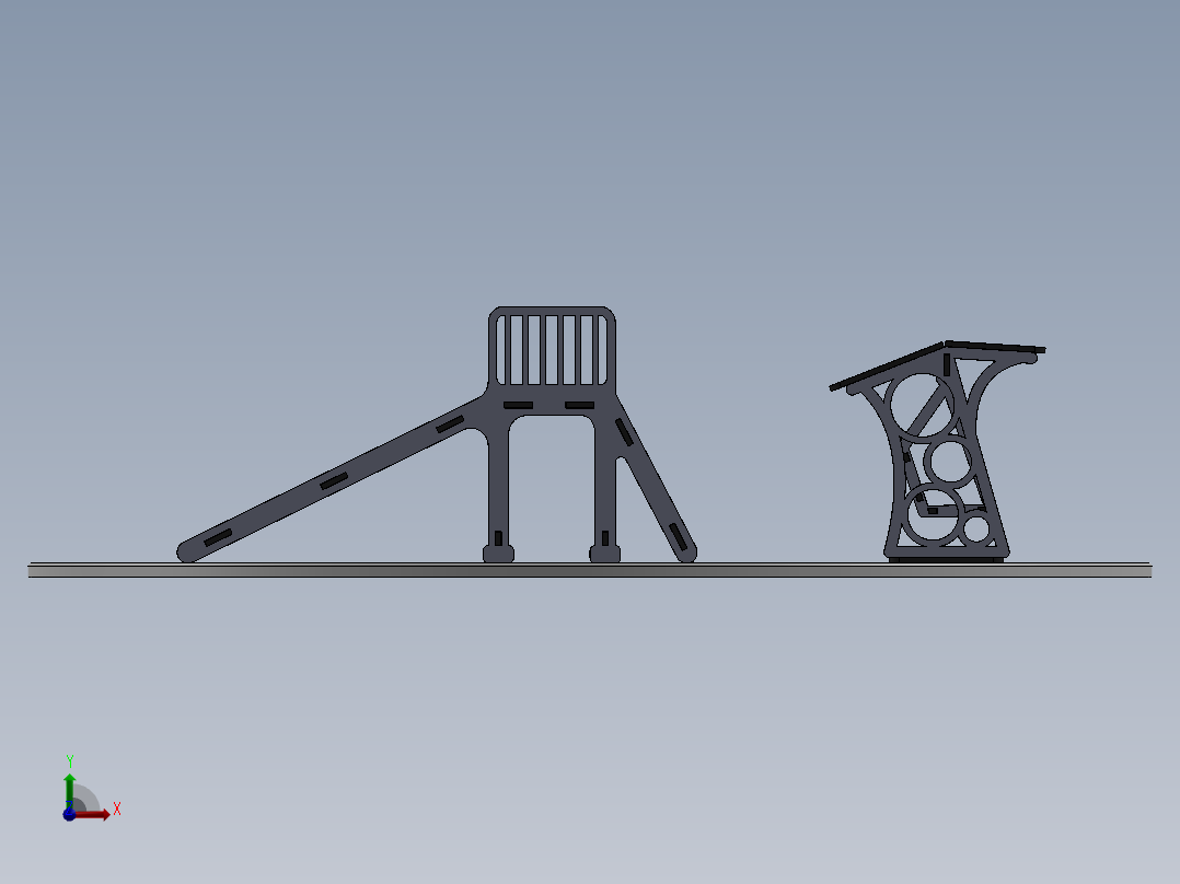 滑梯摇椅木制玩具激光切割模型3D图纸 Solidworks2018 附多种格式