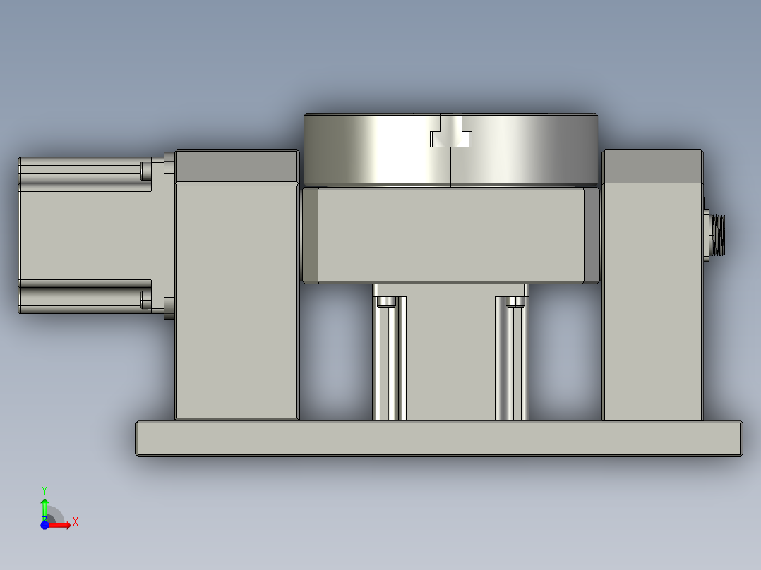 谐波传动减速机 五轴数控铣床第四、五交流旋转轴前视图