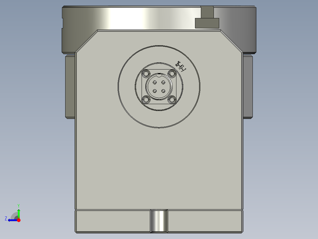 谐波传动减速机 五轴数控铣床第四、五交流旋转轴右视图