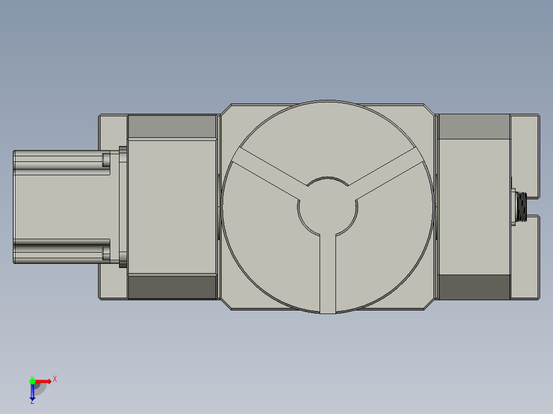 谐波传动减速机 五轴数控铣床第四、五交流旋转轴俯视图