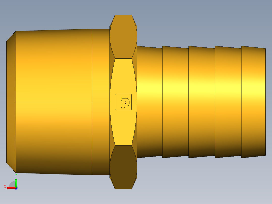 倒齿式工业管接头Hose Barb to Male Pipe 125HBL-16-16后视图