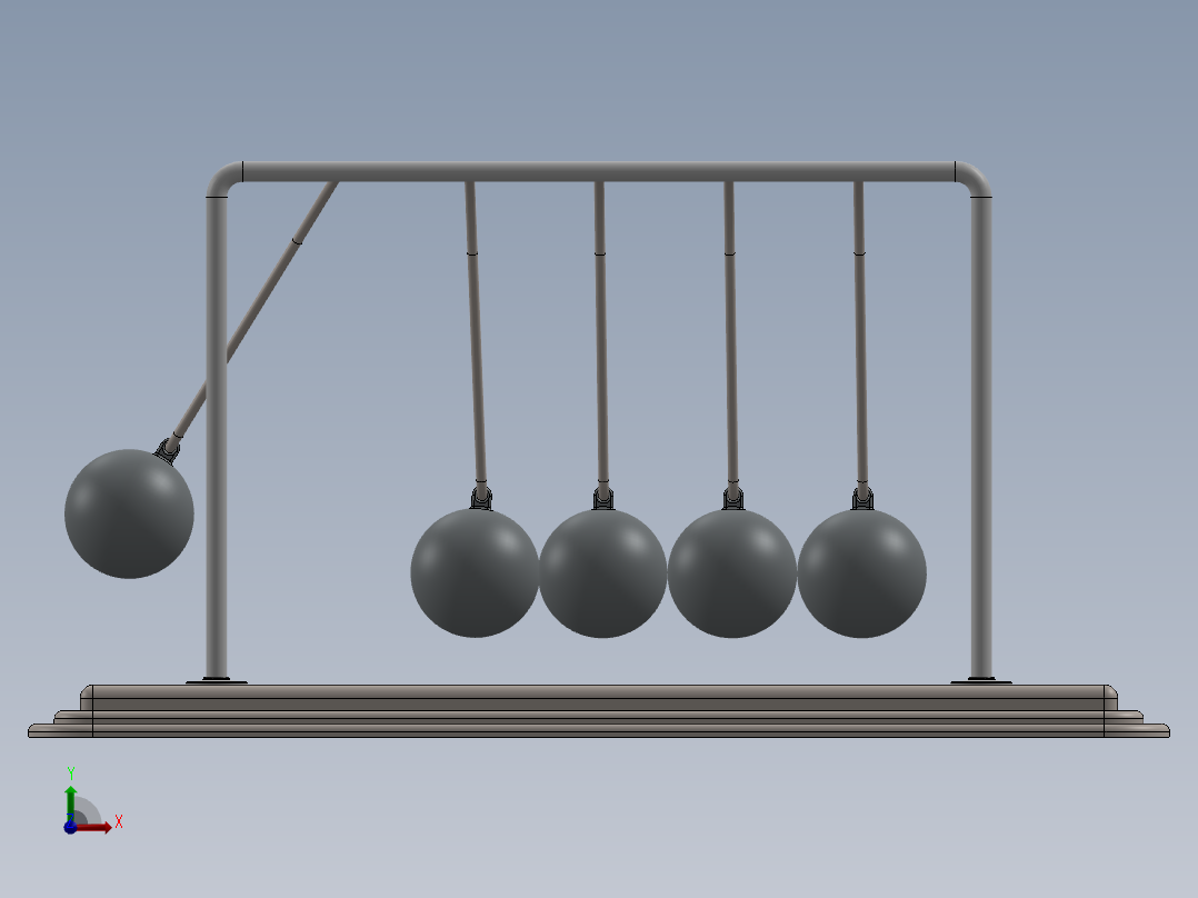 牛顿摇篮前视图