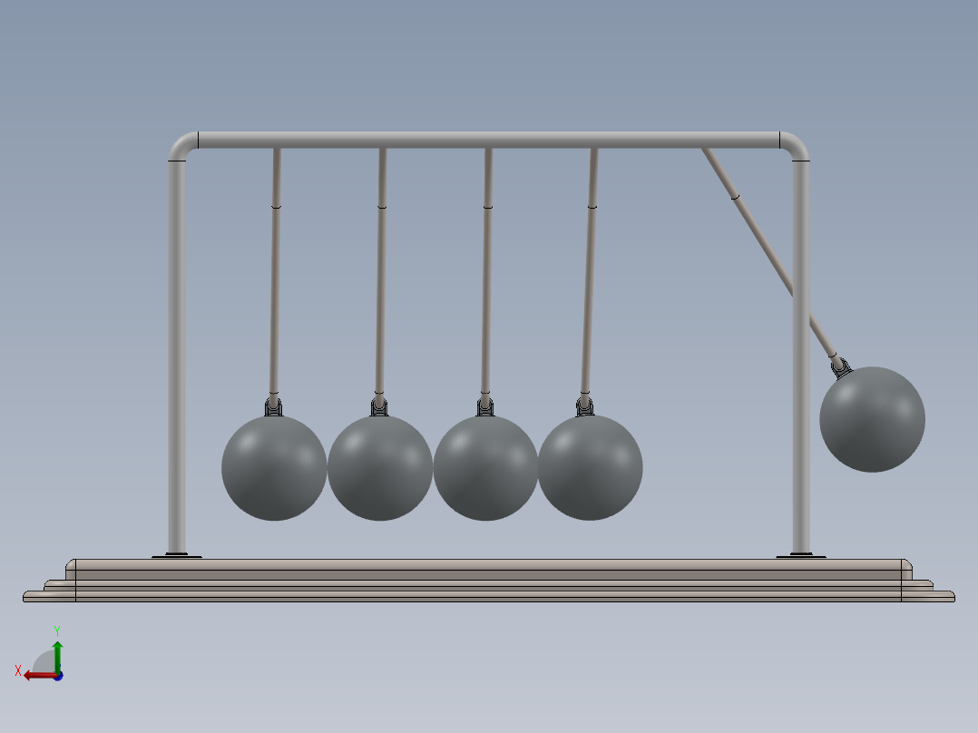 牛顿摇篮后视图